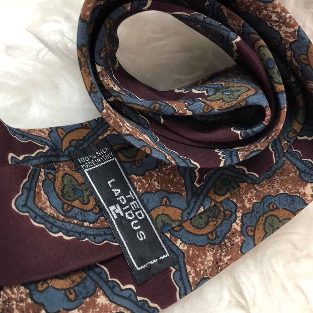 Ted Lapidus Italy Silk Tie - Picture 7 of 10